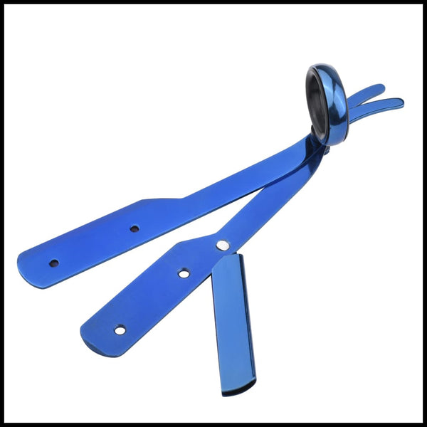Ringblade - Blue Titanium Coated - Straight Edge Razor $34.99 Unic Beauty Blue-Unic-Razor
